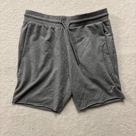 GymShark Shorts Mens Large Grey 7" Workout Gym Sweat Drawstring - Picture 1 of 7
